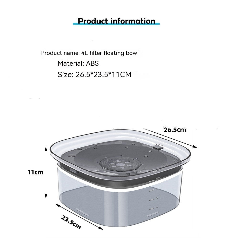 70oz spill-proof dog water bowl with visible water level—slow drinking for pets' comfort!