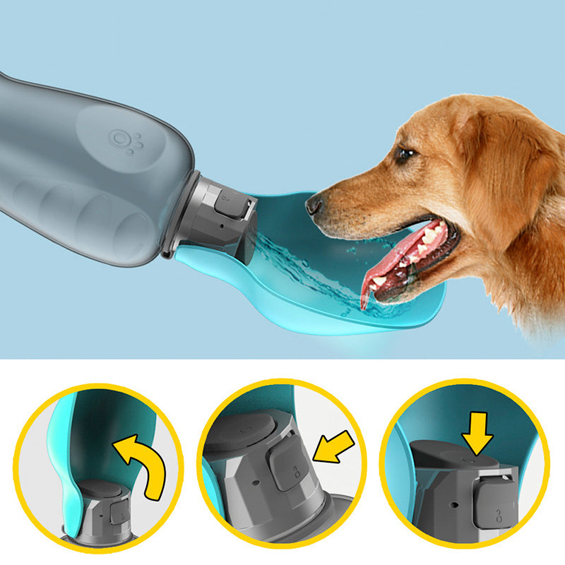 Fantastic 800ml Leakproof Dog Water Bottle with Foldable Bowl – Perfect for Outdoor Adventures