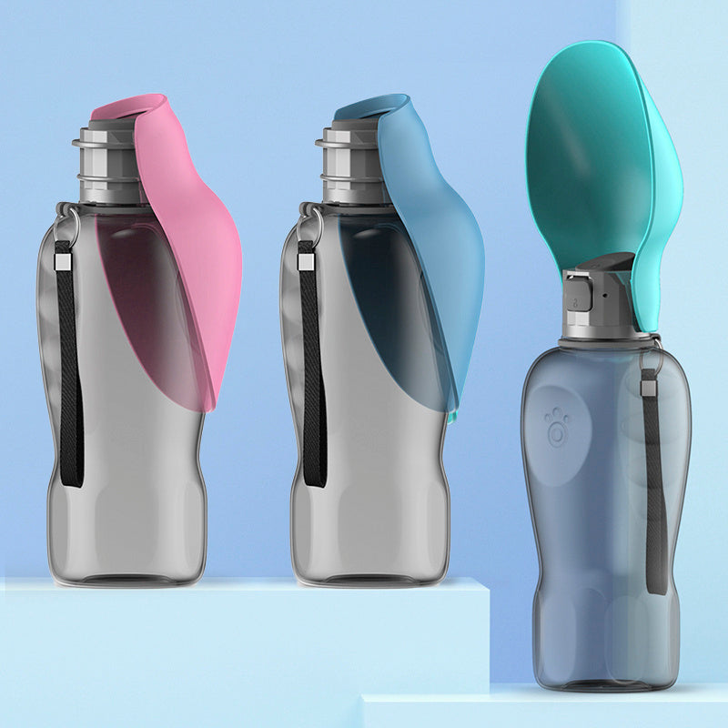 Fantastic 800ml Leakproof Dog Water Bottle with Foldable Bowl – Perfect for Outdoor Adventures