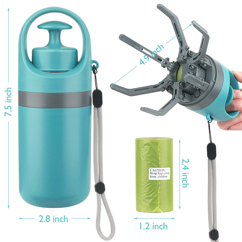 Portable 8-Claw Pooper Scooper with Built-in Bag Dispenser – Cleanups Made Easy